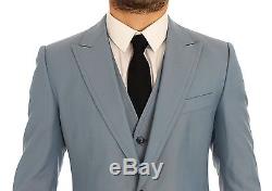 NWT $2600 DOLCE & GABBANA Blue Wool Silk Slim Fit 3 Piece Suit EU48 /US38 / M
