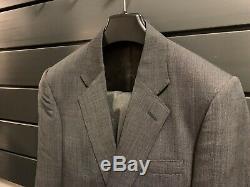NWT $2600 Kingsman Grey Slim-Fit Single-Breasted Nailhead-Wool Suit UK38R