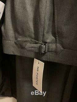 NWT $2600 Kingsman Grey Slim-Fit Single-Breasted Nailhead-Wool Suit UK38R