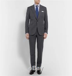 NWT $2600 Kingsman Grey Slim-Fit Single-Breasted Nailhead-Wool Suit UK38S