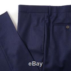 NWT $2750 GUCCI Solid Blue Slim-Fit'Monaco' Flannel Wool Suit 46 R (Eu 56)