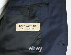 NWT $2790 BURBERRY LONDON Wool Suit 42 R (fits 40 R) Dark Blue Birdseye Sitwell
