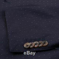 NWT $2790 GUCCI'Signoria' Slim-Fit Navy Blue Pin Dot Wool Suit 42 R (Eu 52)