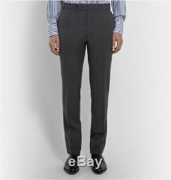 NWT $2800 Kingsman Grey Slim-Fit Single-Breasted Nailhead-Wool Suit UK36R