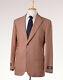 NWT $2995 BELVEST Sand Orange Lightweight Seersucker Silk Suit 40 R Slim-Fit