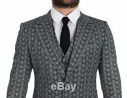 NWT $3200 DOLCE & GABBANA Blue Wool Owl Print Slim Fit 3 Piece Suit EU48/ US38/M