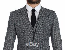 NWT $3200 DOLCE & GABBANA Blue Wool Owl Print Slim Fit 3 Piece Suit EU50 /US40/L