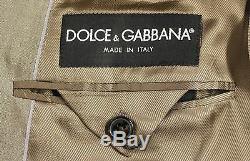 NWT $3500 DOLCE & GABBANA Beige Slim Fit Cotton Silk MARTINI Suit EU54 / US44