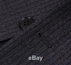 NWT $3695 SARTORIA PARTENOPEA Slim-Fit Charcoal Gray Stripe Wool Suit 44 R Eu54