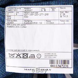 NWT $3795 BELVEST Slim-Fit Teal Blue-Green Check Wool-Silk Suit 40 R (Eu 50)