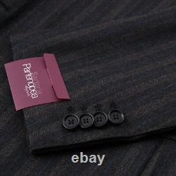 NWT $3795 SARTORIA PARTENOPEA Slim-Fit Gray Stripe Soft Wool Suit 40 R (Eu 50)