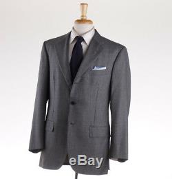 NWT $3995 D'AVENZA Slim-Fit Gray Tic Weave Wool Suit 42 R (Eu 52) Handmade