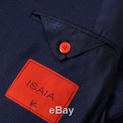 NWT $3995 ISAIA Slim-Fit Navy Blue Subtle Patterned Wool Suit 40 R (Eu 50)
