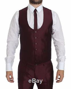 NWT $4000 DOLCE & GABBANA Bordeaux Silk Wool 4 Piece Slim Fit Suit EU50 /US40/ L