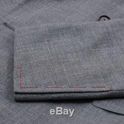 NWT $4195 ISAIA Slim-Fit Gray Woven Wool-Silk-Linen Suit 38R Base Cortina
