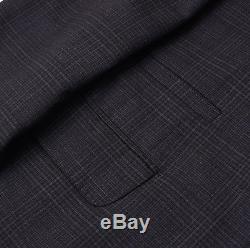 NWT $4295 BRUNELLO CUCINELLI Slim-Fit Gray-Black Check Wool Suit 38 R (Eu 48)
