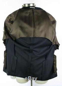 NWT $4295 BRUNELLO CUCINELLI Solid Navy Blue Wool Suit Slim Fit 44 R (54 Eu)