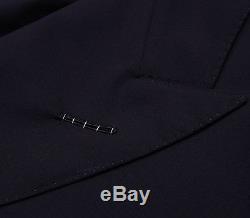 NWT $4590 TOM FORD'Fit A' Solid Navy Blue Peak Lapel Wool Suit Slim 46 L (Eu56)