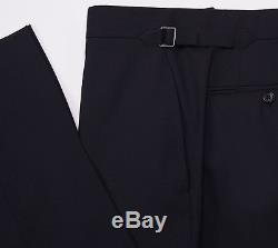 NWT $4590 TOM FORD'Fit A' Solid Navy Blue Peak Lapel Wool Suit Slim 46 L (Eu56)