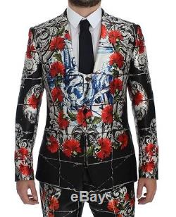 NWT £8060 DOLCE & GABBANA Roses Torero Silk Slim Fit 3 Piece Suit EU48 / US38 /M