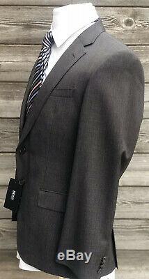 NWT $895 Hugo Boss Suit 38S Brown Textured Slim Fit Super 110 Huge5/Genius5