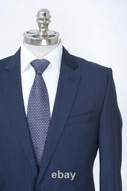 NWT $895 Men's HUGO BOSS Genius 5 Navy Striped Wool Slim Fit Suit 40 R (EU 50)