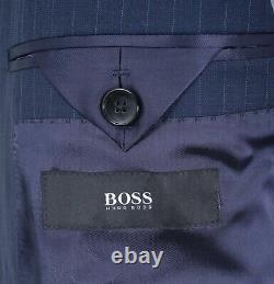 NWT $895 Men's HUGO BOSS Genius 5 Navy Striped Wool Slim Fit Suit 40 R (EU 50)