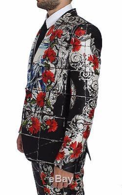NWT $9800 DOLCE & GABBANA Roses Torero Silk Slim Fit 3 Piece Suit EU48 / US38 /M