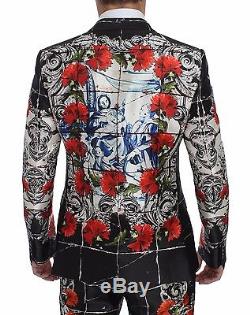 NWT $9800 DOLCE & GABBANA Roses Torero Silk Slim Fit 3 Piece Suit EU48 / US38 /M