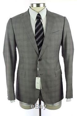 NWT ARMANI COLLEZIONI M Line Slim Fit Grey Wool 2Btn Flat Front Suit 50 40 40R