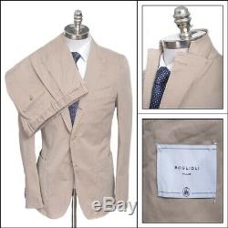 NWT BOGLIOLI Khaki Cotton Unconstructed 3/2 Rolling Slim Suit 56 46 R fits 44