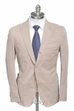 NWT BOGLIOLI Khaki Cotton Unconstructed 3/2 Rolling Slim Suit 56 46 R fits 44