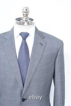NWT BRIONI Colosseo Gray Check All Seasons Wool 2 Btn Slim Fit Suit 44 R (EU 54)