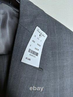 NWT Brooks Brothers Brookscool Wool Regent Fit Men's Suit Gray Plaid Sz 40L 34W