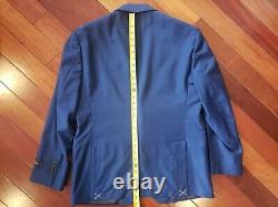 NWT Brooks Brothers Milano Fit 1818 Suit Bright Blue Sharkskin Size 44R