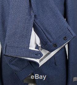 NWT CANALI 1934 Blue Birdseye Wool 2 Button Slim Fit Suit Size 52/42 R $1895