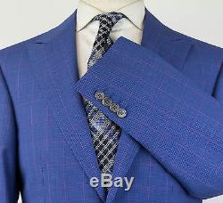 NWT CANALI 1934 Blue Houndstooth Wool 2 Button Slim Fit Suit 50/40 R $1895