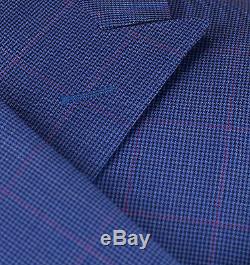 NWT CANALI 1934 Blue Houndstooth Wool 2 Button Slim Fit Suit 50/40 R $1895