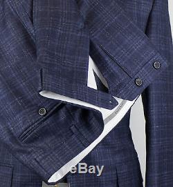 NWT CANALI 1934 Blue Plaid Cashmere Blend 2 Button Slim Fit Suit 50/40 R $1895