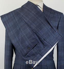 NWT CANALI 1934 Blue Plaid Wool 2 Button Slim Fit Suit Size 48/38 R $1995