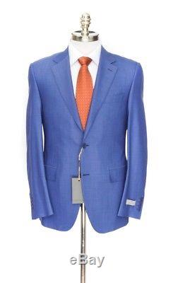 NWT CANALI 1934 Cerulean Blue All-Season Wool Slim Fit 2Btn Suit 56 46 fits 44 R