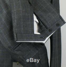 NWT CANALI 1934 Gray Plaid Wool Peak Lapels 2 Button Slim Fit Suit 50/40 R $1895