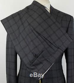 NWT CANALI 1934 Gray Windowpane Wool 2 Button Slim Fit Suit Size 50/40 L $1895
