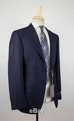 NWT CANALI 1934 Oxford Blue Striped Wool 2 Button Slim Fit Suit 58/48 R $1995