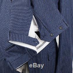 NWT CANALI 1934 Yale Blue Birdseye Wool 2 Button Slim Fit Suit 52/42 R $1895