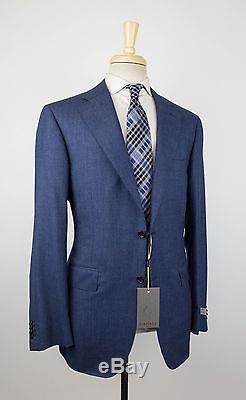 NWT CANALI EXCLUSIVE 1934 Blue Super 150s Wool Blend Slim Fit Suit 54/44 R $2995