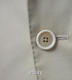 NWT CARUSO Beige Twill Stretch Cotton Slim Fit Three Button Suit 40 R (EU 50)