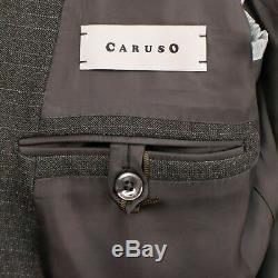 NWT CARUSO Brown Check Wool Double Breasted Slim Fit Suit 50/40 R Drop 8