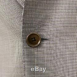 NWT CARUSO Brown Houndstooth Wool 3 Roll 2 Button Slim Fit Suit 48/38 R Drop 8