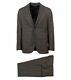 NWT CARUSO Brown Plaid Wool 3 Roll 2 Button Slim Fit Suit 48/38 Drop 8